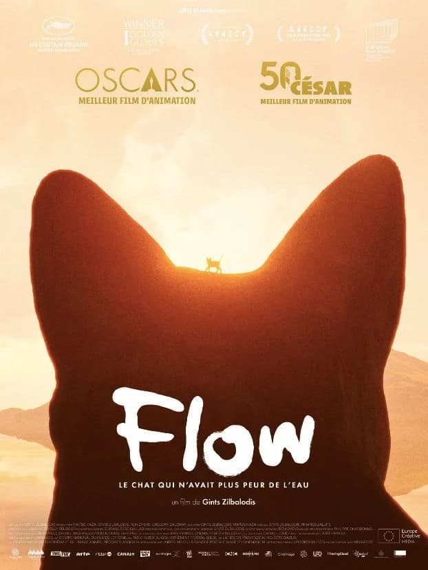 Affiche du film Flow, le chat qui n’avait plus peur de l’eau